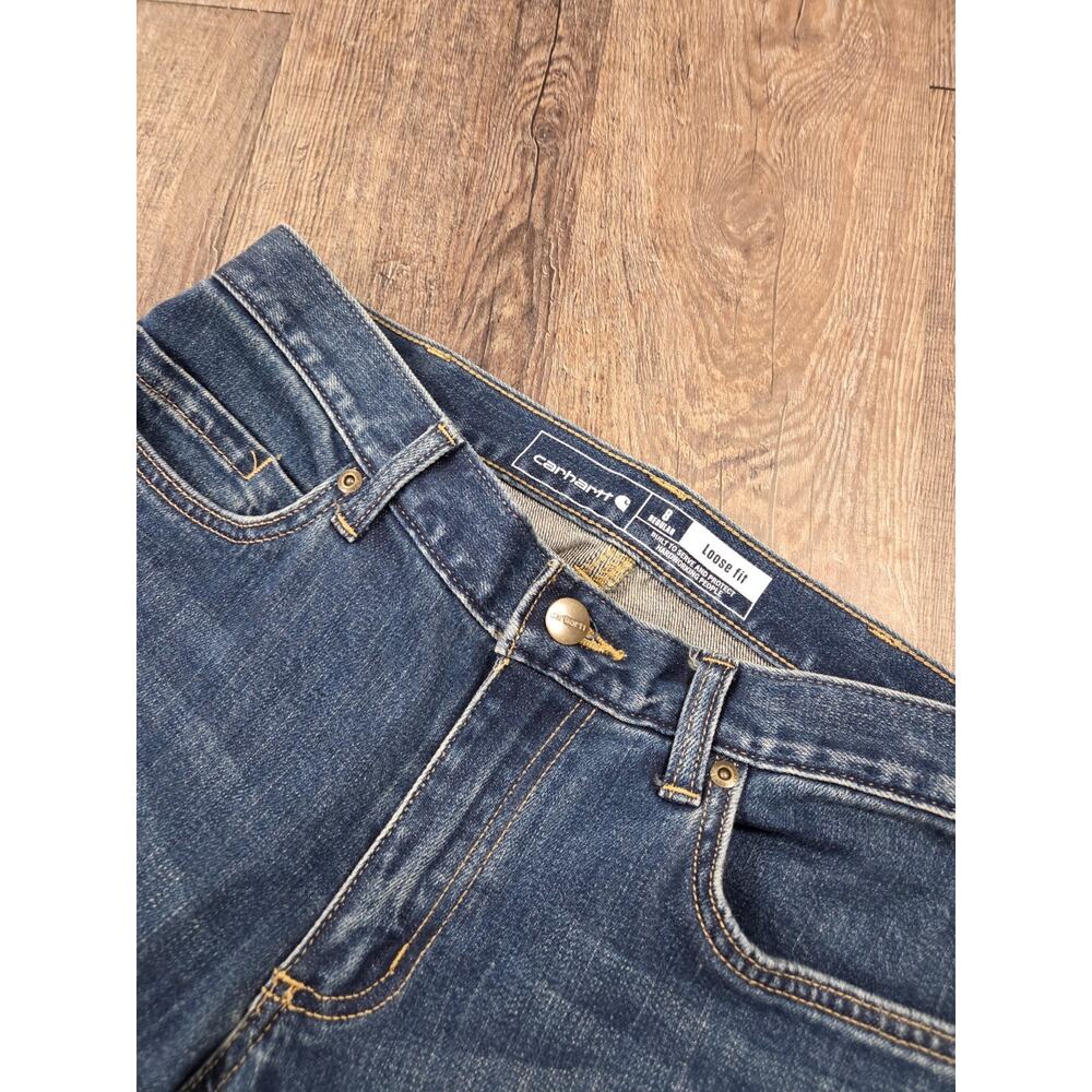 Carhartt NWT Jeans Womens 8 Rugged Flex Loose Fit Dark Wash BD2731-W - Picture 5 of 7